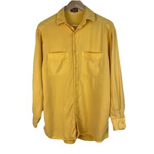 Tianello Men's XS Yellow Orange Long Sleeve Pre-Shrunk Tencel Button Up Shirt